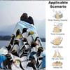 1Pc Penguin Family Portrait Blanket Soft And Comfortable Casual Warm Camping Travel Christmas Halloween Xmas Gift M92486