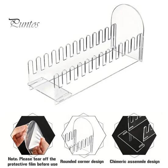 1/2/3 Pcs 12 Tier Greeting Card Display Stand Acrylic Postcard Booth Art Display Rack Bookmark Storage Holder for Retail Counter Desk Tabletop