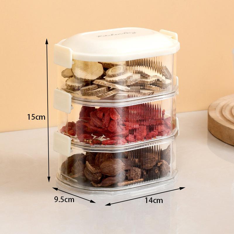 

Transparent Spice Seasoning Storage Box Refrigerator Food Fruit Crisper Box 14*9.5*15cm