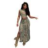Women's Denim Skirt and Vest Set – European & American Handmade Distressed Style with High Slit