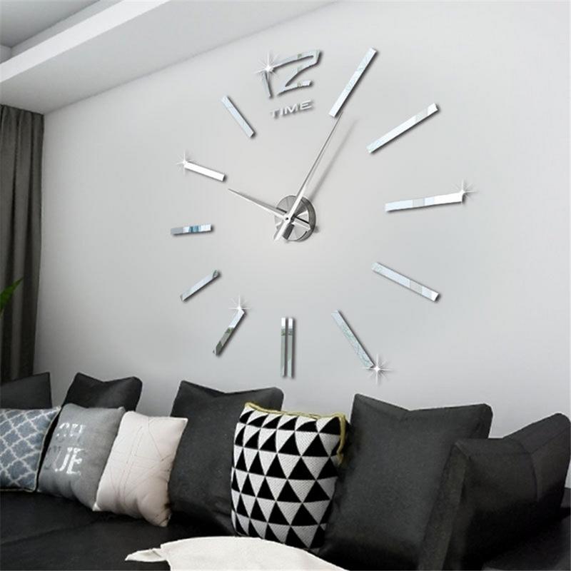 Wall Sticker Clock DIY Wall Clock For Home Office Adhesive Diameter 60cm Mini DIY Sticker Wall Clock Kit for Home Office Decor