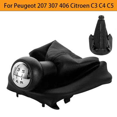 5 Speed Gear Shift Knob Shifter with Dust Jacket Replacement For Peugeot 207 307 406 For Citroen C3 C4 C5