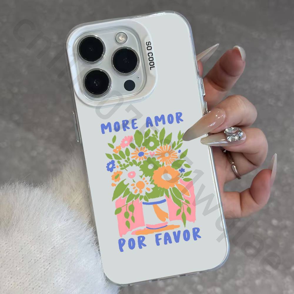More Amor Por Favor Phone Case For iPhone  Air 16 15 14 Pro Max Plus 13 12 11 17 Pro Max Mini Hard Cover iPhone14Pro