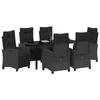 VidaXL Ensemble de salle à manger de jardin 7 pièces en osier poly noir 3380425