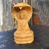 Snake Buddha Statue 4.72" Cliff Cypress Wood Carving Snake Protecting Buddha Figurine Living Room Ornaments Home Interior Decor
