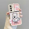 KEYSION Cartoon Cute Plush Embroidery Case for Samsung A55 5G A35 with Lanyard Silicone Shockproof Phone Cover for Galaxy A25 A15 5G