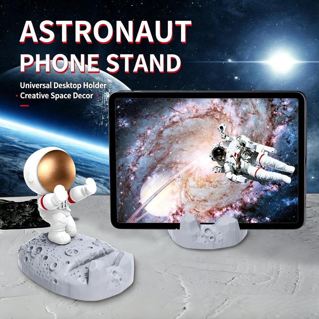 Spaceman Desktop Craft Ornament Creative Astronaut Phone Stand Universal Mobile Holder Table Decor Gift