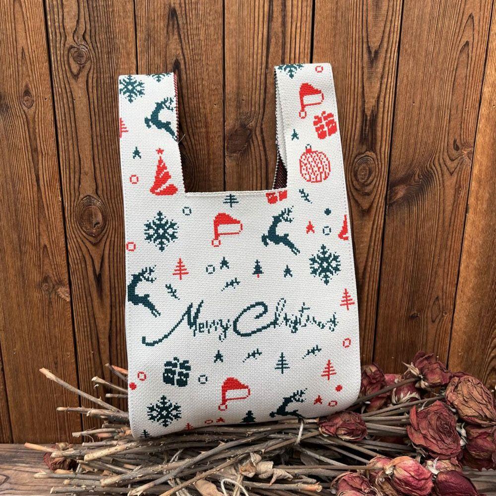 

Christmas Tree Women Christmas Knit Bag Snowman Tote Bag New Shopping Bags