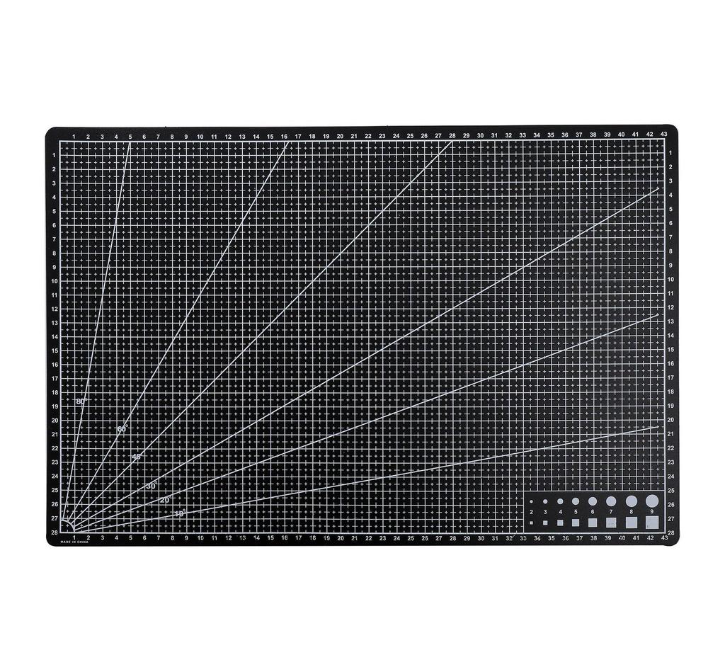 A3 Cutting Mat & Craft Knife Set for Woodblock Printing and Crafts, Single-layer PP Board for Education and Exams