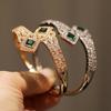 2026 New High-end Super Flash Zircon Nail Bracelet, Personalized Square Emerald Open Bracelet Jewelry