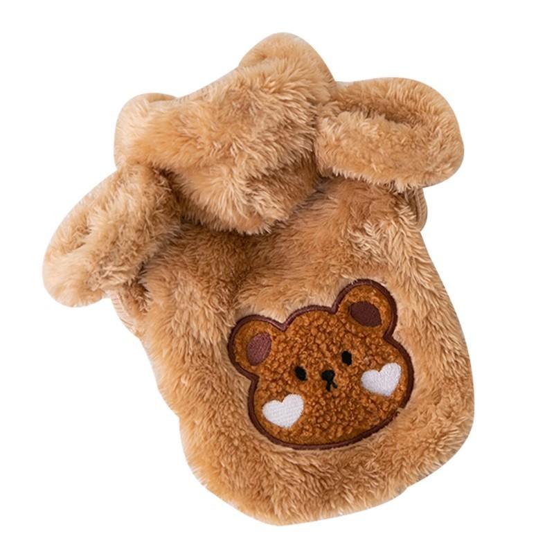 Autumn and Winter Korean Version of Cute Cartoon Bear Hooded Than Bear Teddy Dog Clothes Cat Warm Pet Two-legged Fleece Jacket