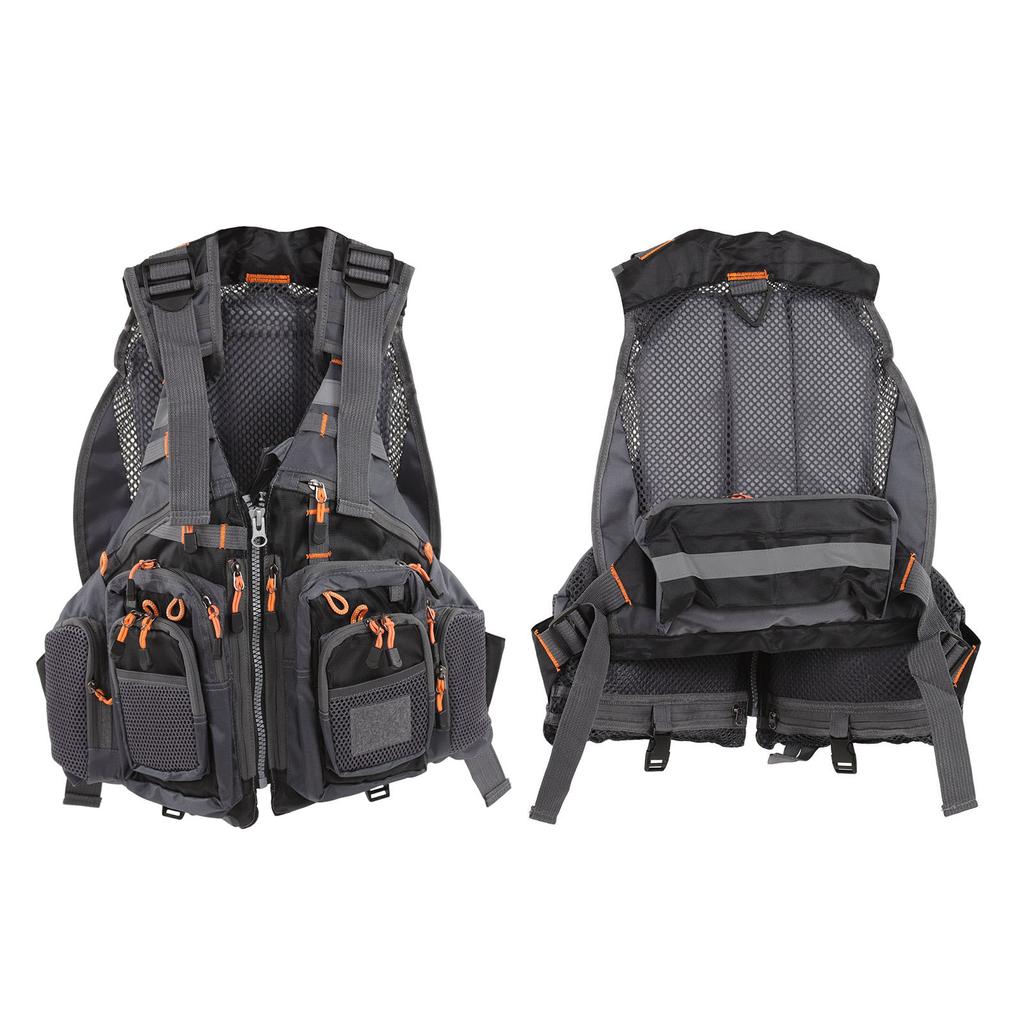 Fishing Vest Backpack Adjustable Shoulder Straps and Belt Black Average Size for Men and Women