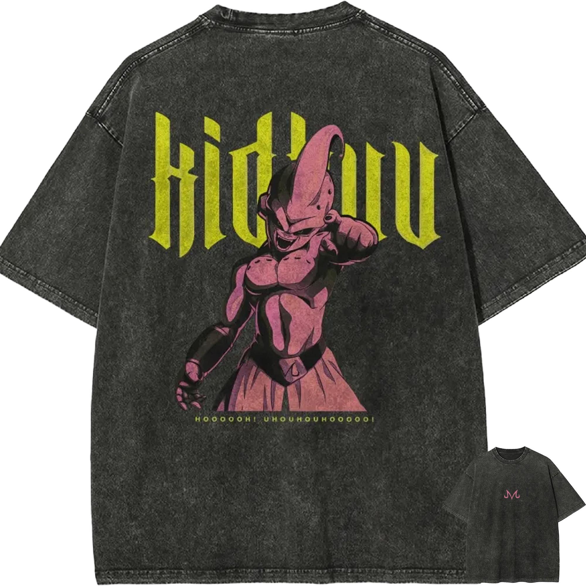 

Dragon Ball Kid Buu T Shirt Majin Men Acid Wash Oversized Streetwear Anime Pink Evil Cotton Vintage Gym Training Top Tee M