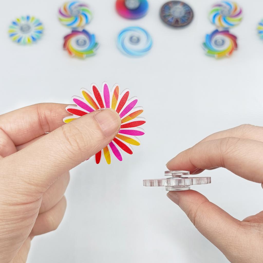 Creative Color Gyroscope Acrylic Colorful Fingertip Gyroscope Rotating Gyroscope Cool Stress Relieving Toy