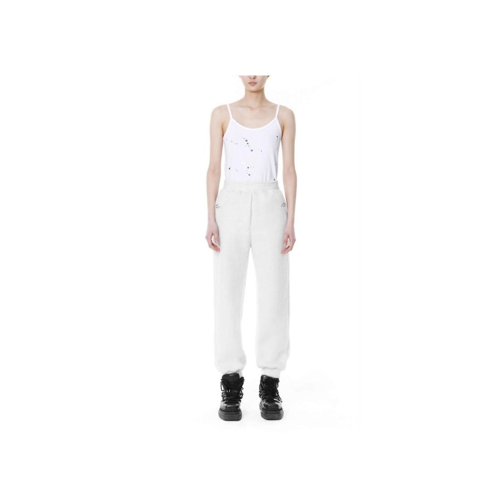 WE11DONE Loose Cuffed Sports Pants Women pants White WD-PT3-21-578-W-WH