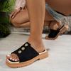Fashion 2025 Fashion Ladies Shoes Peep Toe Women's Slippers Fashion Metal Decoration Daily Slippers Women Summer Plus Size Flat Slippers