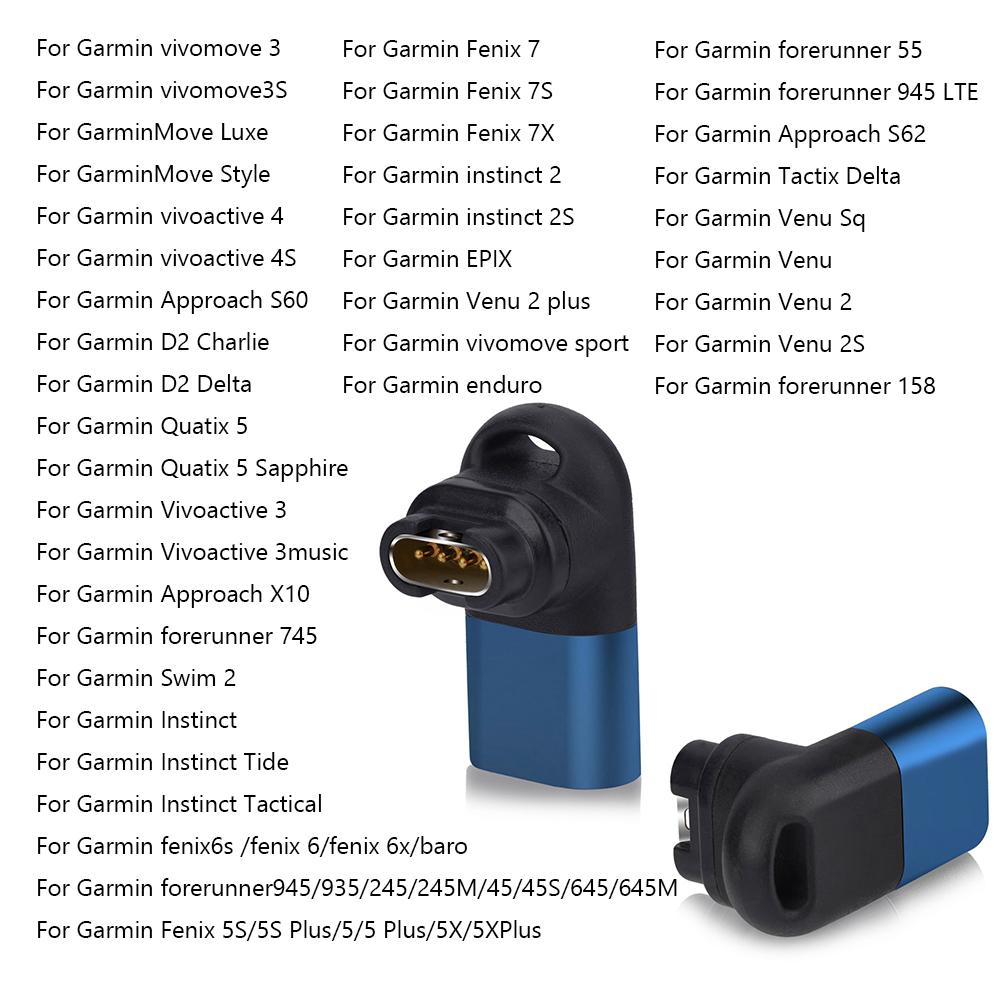 Type C/8Pin/Micro USB to 4pin Charger Adapter Connector for Garmin Fenix 7/6/5/7X/6X/5X/ Venu 2 plus Watch Charging Converter