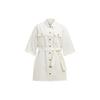 Short Sleeved Dress Women's White CI395-WHT