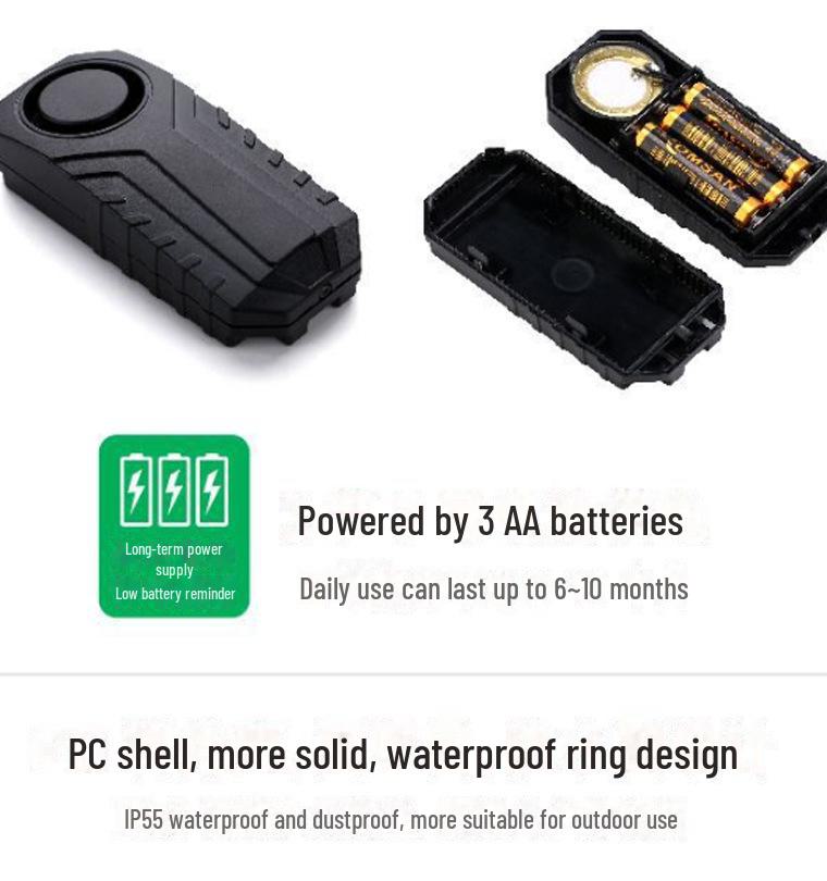 Wireless Bicycle & Electric Vehicle Anti-Theft Vibration Alarm with Remote Control - SF22R