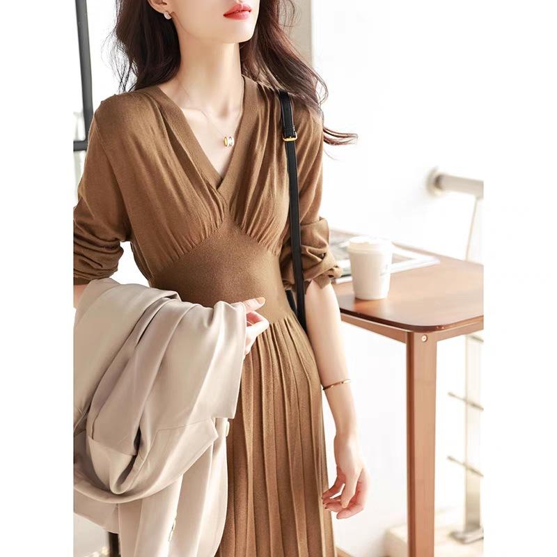 Autumn New Sweater Long Dress Stunning High Sense with Knitted Dress Women's Clothing