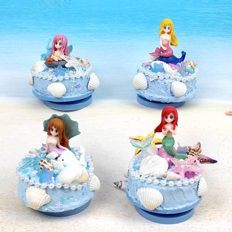 Meerjungfrau Puppe DIY Spieluhr Bausatz: Kreatives handgemachtes Spielzeug mit Kleber