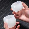 Zhinianhua New Chinese White Glazed Glass Tea Cups (5-Pack)