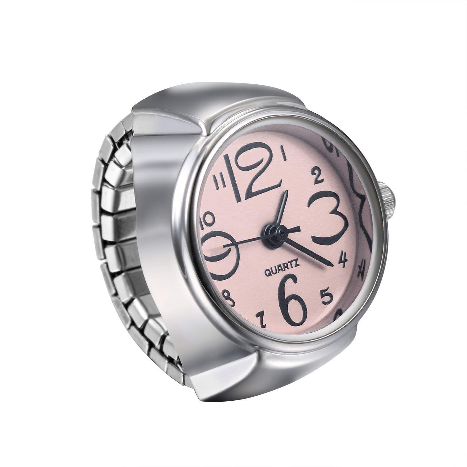 JEWELRYWE Watch Ring Stainless Steel Link Waterproof Analog Quartz Business Casual Fashion Accessory Gift