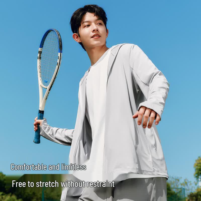 MINISO Men's Summer Cooling UV Protection Hoodie Jacket with Large Brim