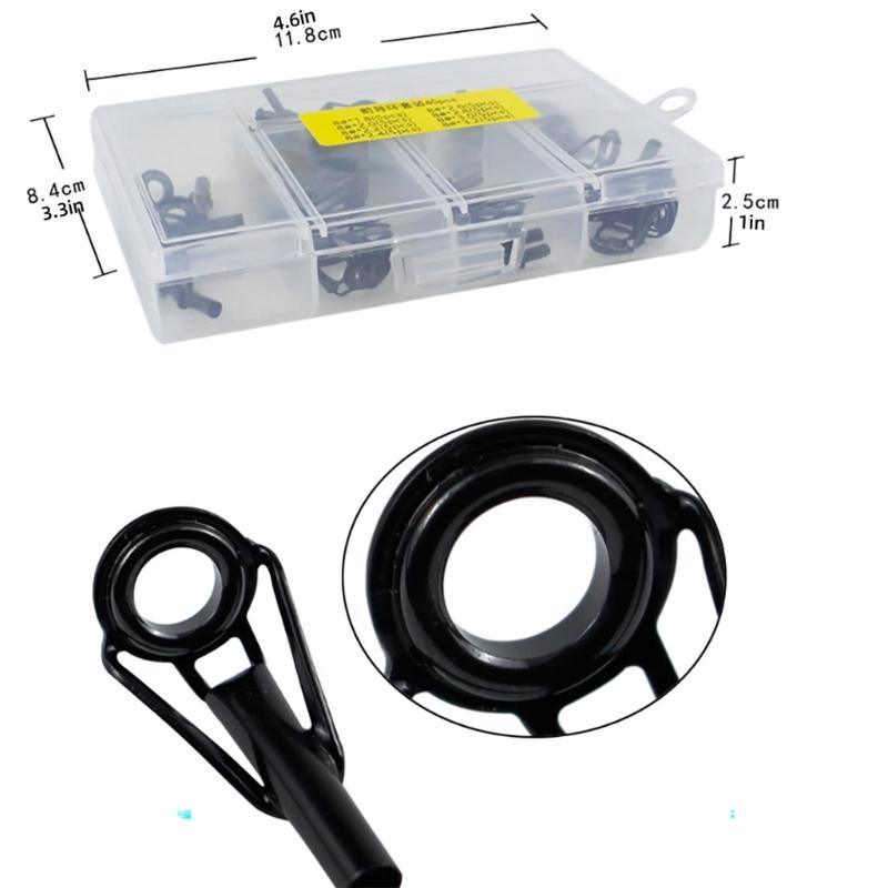 40Pcs Fishings Rod Tip Replacement Ceramic Rings Fishing Rod Tip Repair Rod Tip Accessories for Saltwater Freshwaters