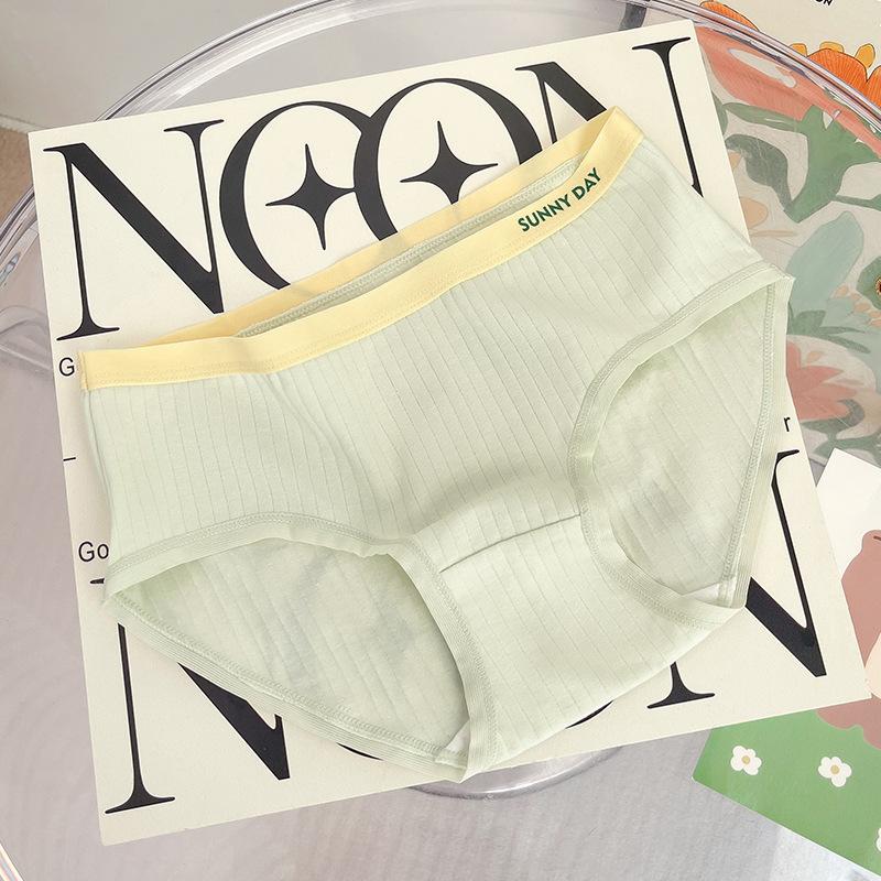 Damenunterwäsche, einfache Slips, atmungsaktiv, schweißfest, einfarbig, gestreift, Mädchenhöschen