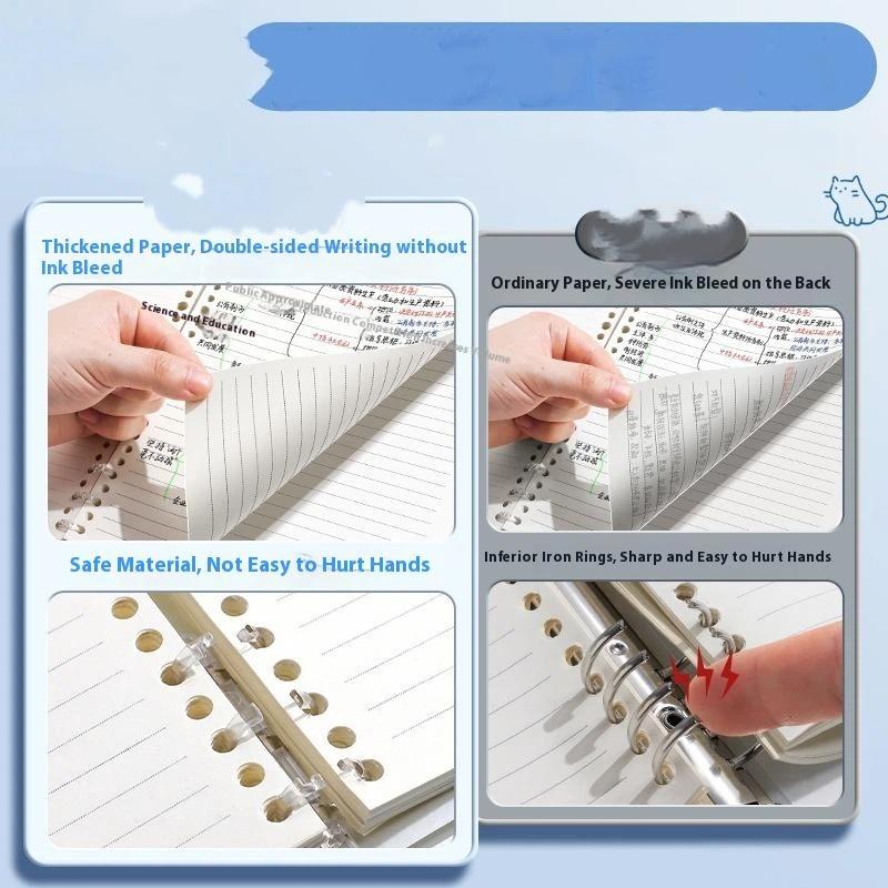 Notebook Loose-Leaf 60 Sheets/120 Pages A5/B5 Loose-Leaf Binder Notebook Puppy/Panda/Dinosaur/Capybara Horizontal Line