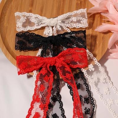 Spitze Schleife Band Quaste Haarspange für Frauen Koreanisch Einfarbig Schlichte Mode Entenschnabelspange Haarnadel Mädchen Haarschmuck
