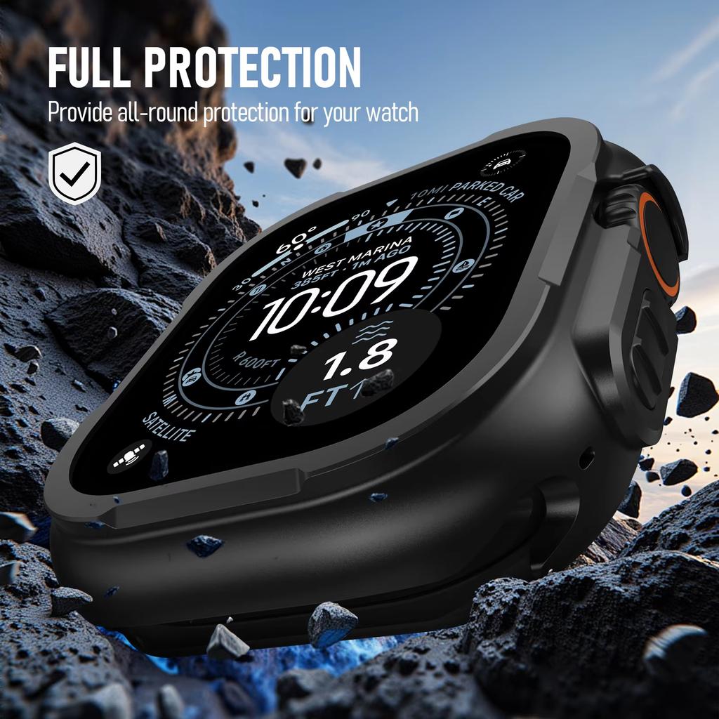Funda para Apple Watch Ultra 3 2 49 mm Parachoques Protector Resistente con Protector de Pantalla Cubierta de Aleación de Zinc de Lujo iWatch Ultra2 49 mm