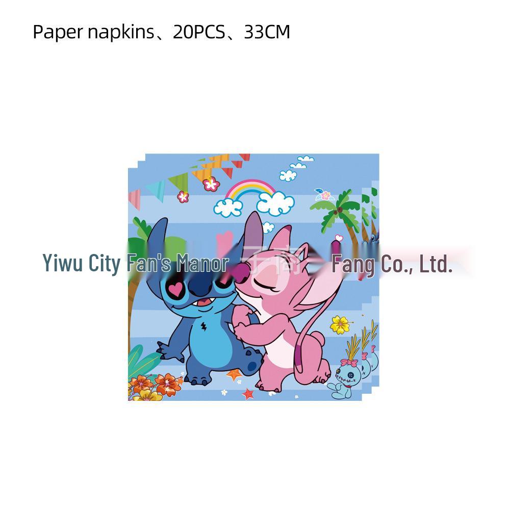 Lilo & Stitch Narozeninové Párty Potřeby: Papírové talíře, Ubrousky, Bannery, Ubrus a Dekorace