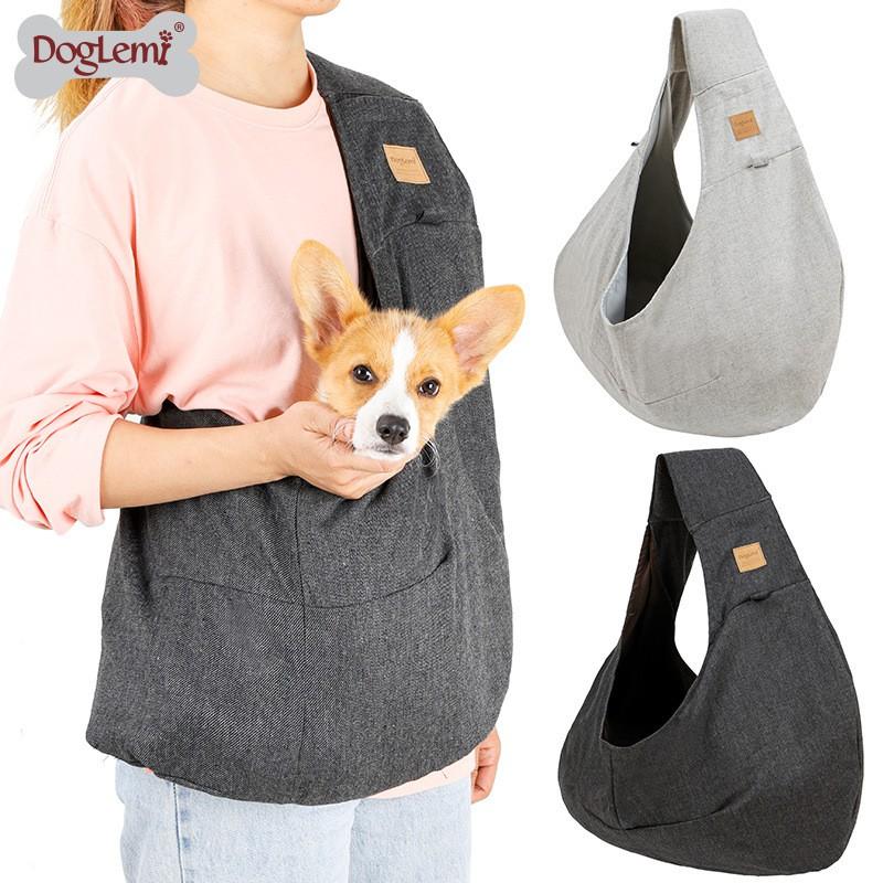 Soft Pet Carrier Bag Dogs Cats - Breathable Shoulder Crossbody Travel In Charcoal Gray Smoke