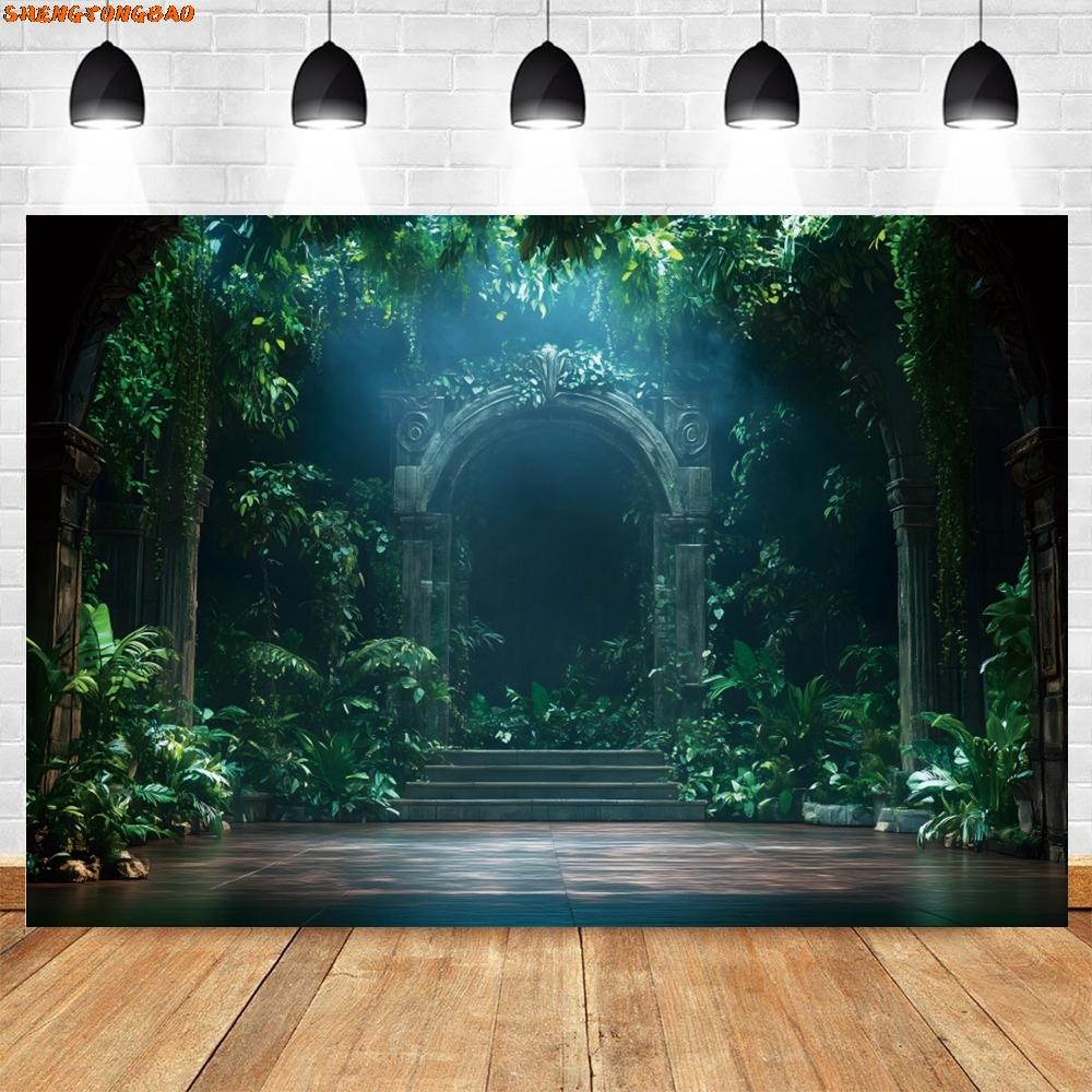 Tropical Rainforest Backdrop Green Trees Baby Shower Birthday Party Portrait Photography Background Wall Decor Photostudio Props