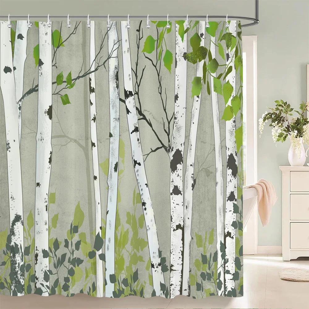 Colorful Beautiful Flowers Bath Curtain Waterproof Fabric Shower Curtains Floral Rose Printing Bathroom Screen Decor With Hooks