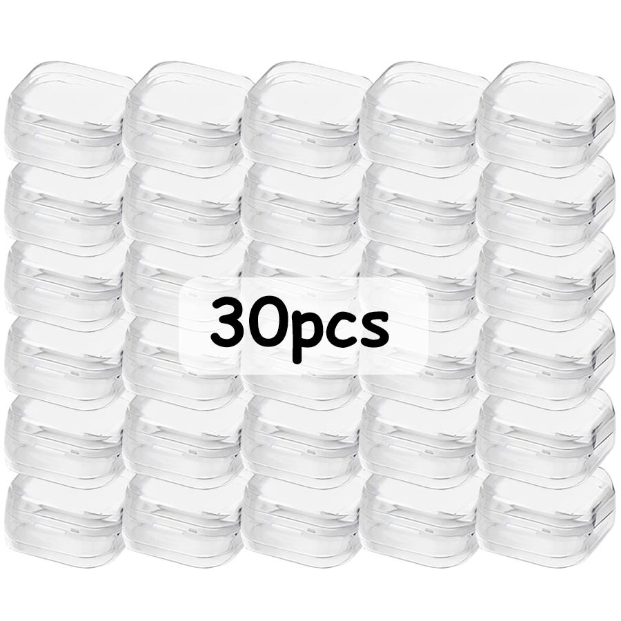 15/30/45pcs 3.5cm Clear Mini Storage Containers Anti-lost Organizer for Travel Jewelry Earplugs & Household Tiny Accessories