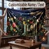 Floral Garden Theme Throw Blanket Custom Name Text Personalized Blanket Soft Cozy Blanket for Home Sofa Bed