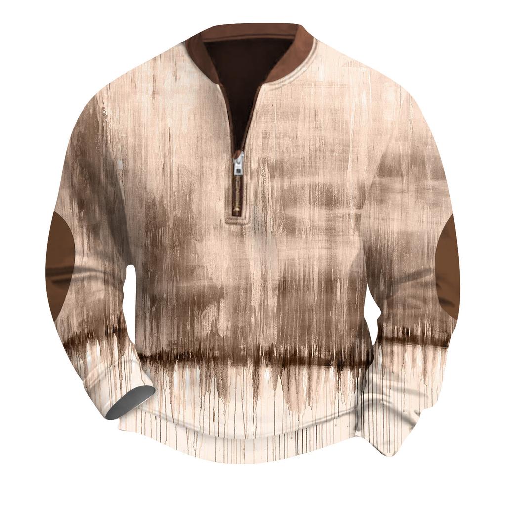 Sudadera con estampado retro e informal con degradado para hombre