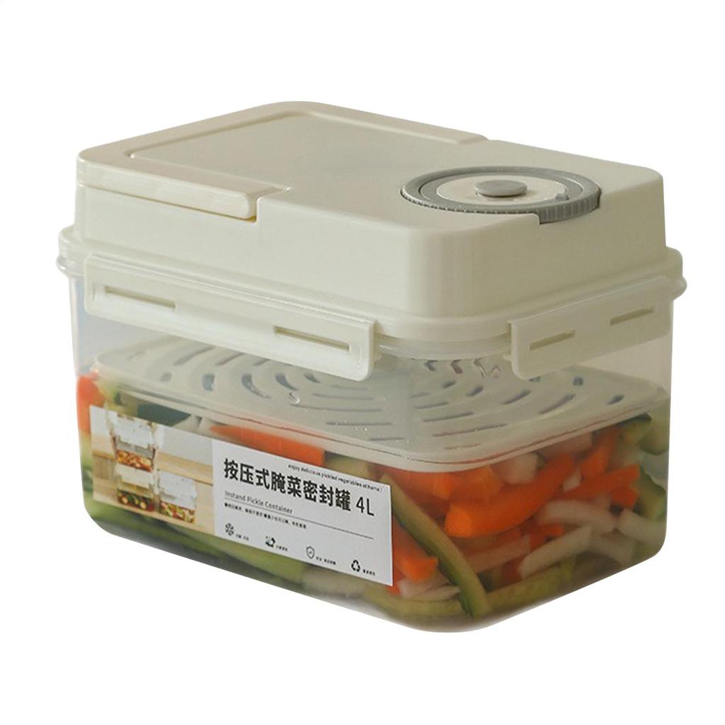 4L Velký japonský lis na nakládanou zeleninu Výrobník kysaného zelí Hermetická zavařovací sklenice s lisem Fermentační nádoba na okurky, olivy a kimchi