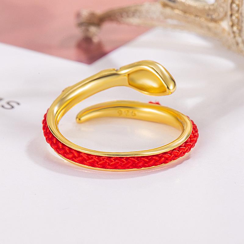 Women's High-End Red String Snake Year Adjustable Ring - New Year Gift