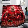 1PC Custom Name Cristiano Ronaldo Patterned Flannel Blanket Suitable For All Seasons for Home Decor Warmth and Comfort Gifts Holiday Present