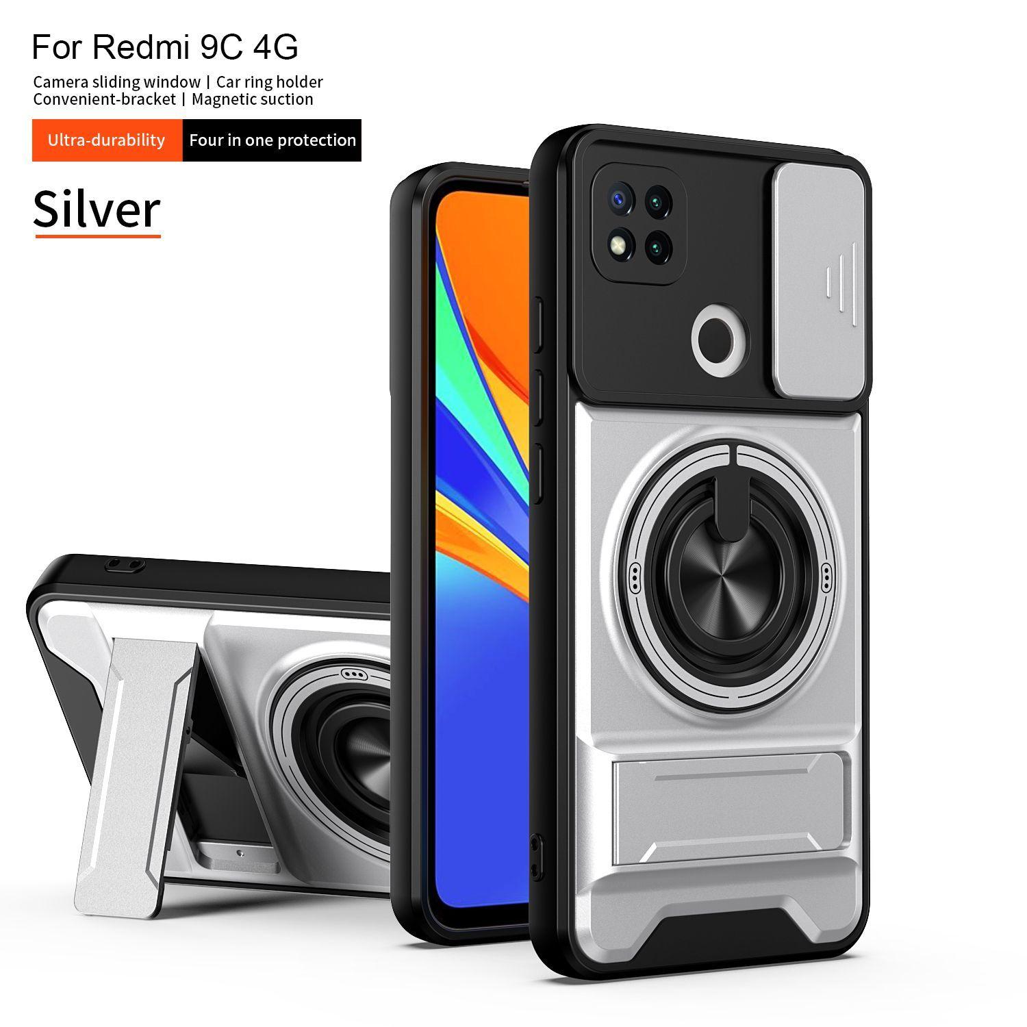 Case For Redmi 9C 4G Magnetic Ring Stand Case Sliding Camera Cover Full Protection Shockproof Phone Shell New Trendy Redmi 9C