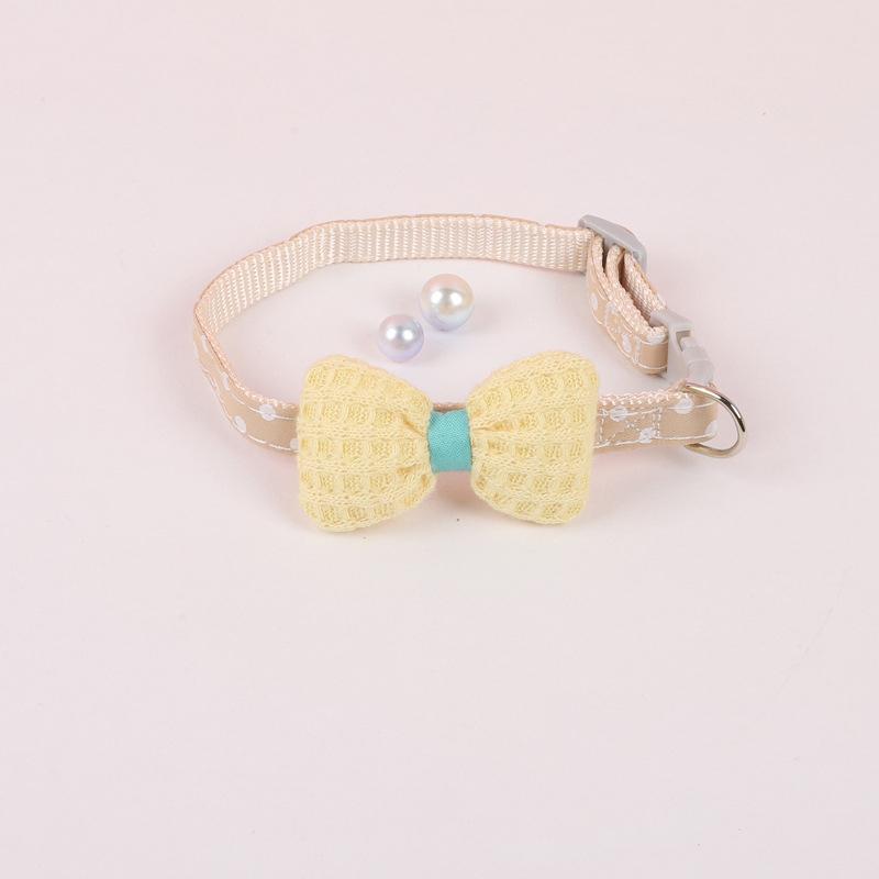 

New Gentleman Filled Cotton Series Cat Collar New Summer Polka Dot Bow Collar Cat Supplies Wholesale жёлтый