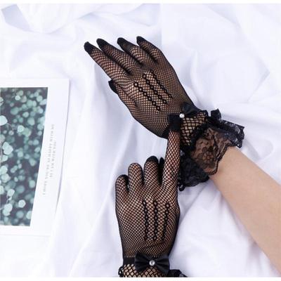 Summer Uv-proof Driving Gloves JK Mesh Fishnet Gloves Lace Full Finger Girls Lace Fashion Gloves Hand Cosplay Gloves
