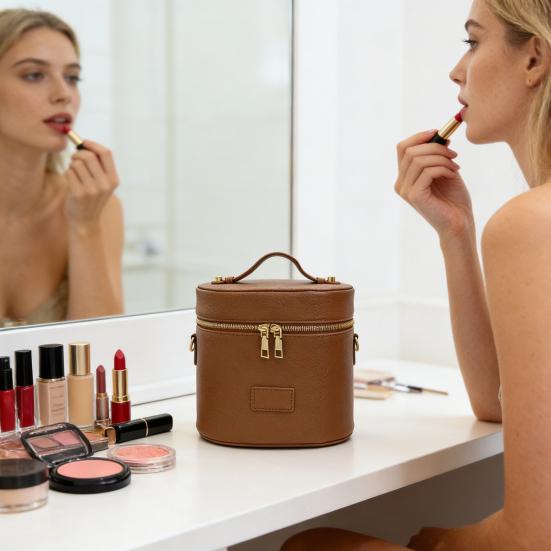 Travel Cosmetic Case Women Makeup Organizer with Removable Divider Waterproof Makeup Case Toiletry Bag for Vanity Vacation