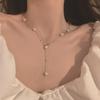 Fashion Korean Style Freshwater Pearl Necklace For Women Gentle Vintage Clavicle Chain Zircon Pendant Necklace Party Jewelry