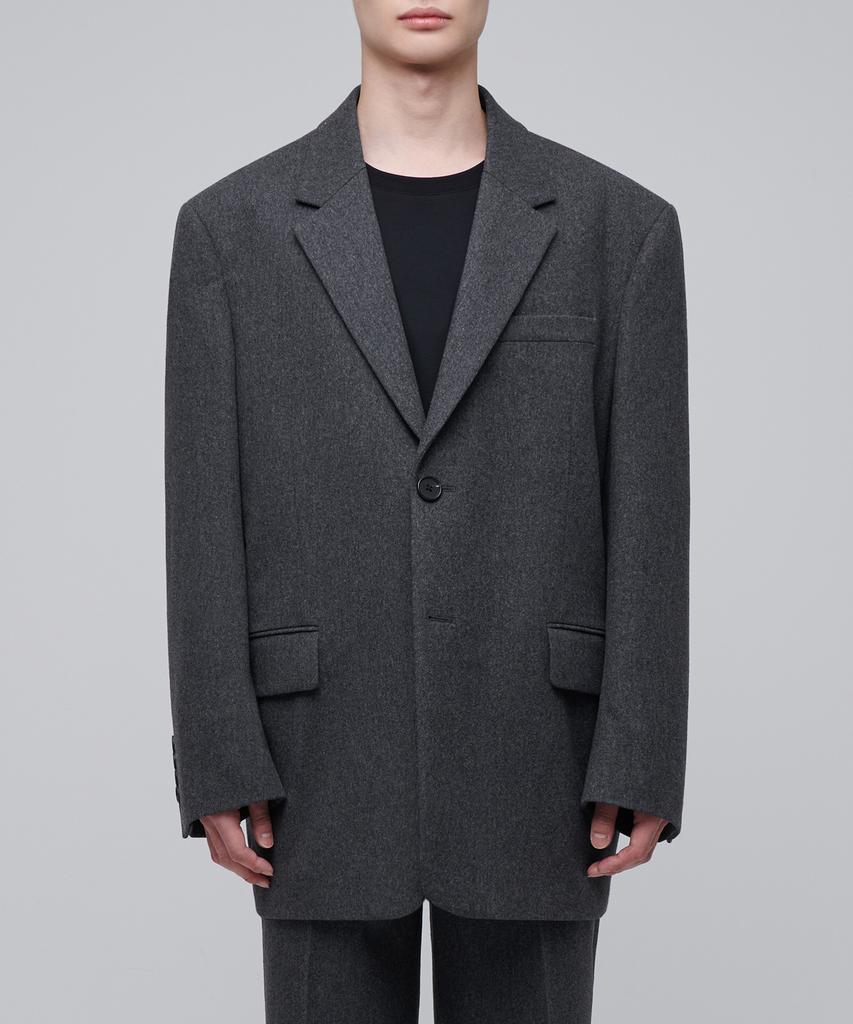 Musinsa Standard Wool Flannel Daddy Shoulder Oversized Blazer [Medium Grey]