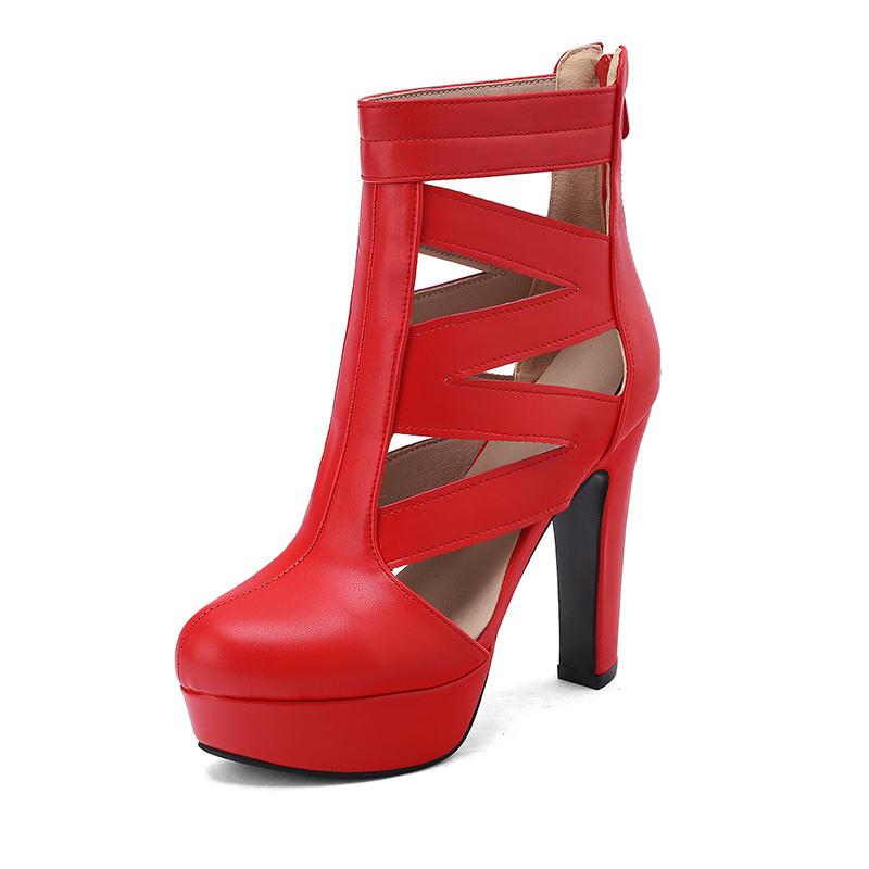 2026 Summer Platform Women's Sandals Exquisite Hollow Design High Heels Zipper Back Party Date Sandals